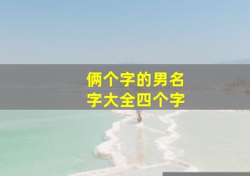 俩个字的男名字大全四个字