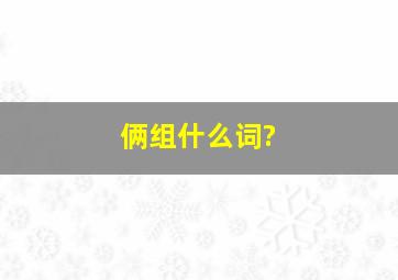 俩组什么词?