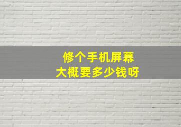 修个手机屏幕大概要多少钱呀