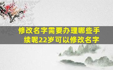 修改名字需要办理哪些手续呢22岁可以修改名字