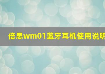 倍思wm01蓝牙耳机使用说明