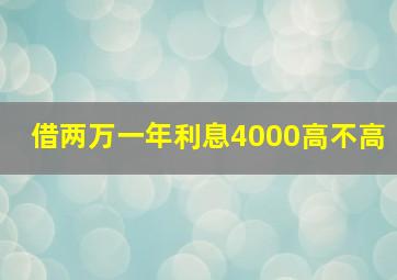 借两万一年利息4000高不高