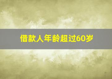 借款人年龄超过60岁