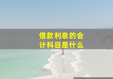 借款利息的会计科目是什么