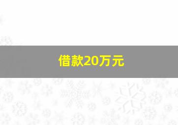 借款20万元