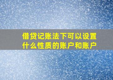 借贷记账法下可以设置什么性质的账户和账户