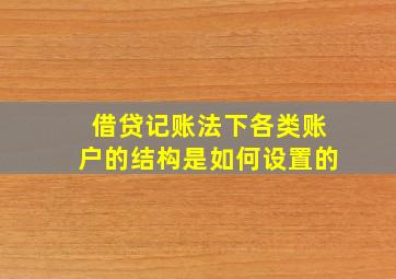 借贷记账法下各类账户的结构是如何设置的