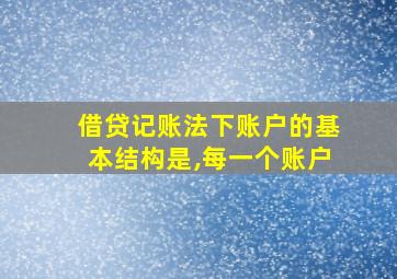 借贷记账法下账户的基本结构是,每一个账户