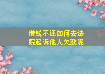 借钱不还如何去法院起诉他人欠款呢