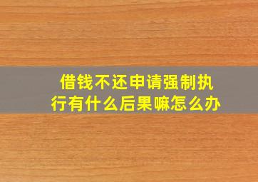 借钱不还申请强制执行有什么后果嘛怎么办