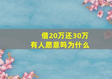 借20万还30万有人愿意吗为什么