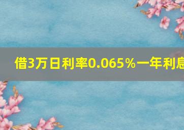 借3万日利率0.065%一年利息