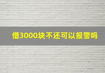 借3000块不还可以报警吗