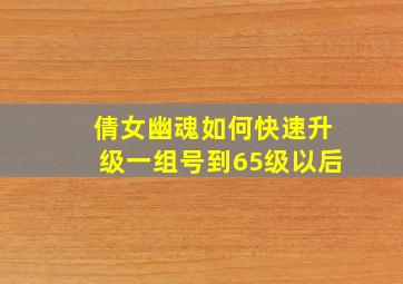 倩女幽魂如何快速升级一组号到65级以后