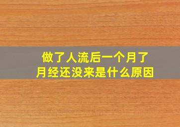 做了人流后一个月了月经还没来是什么原因