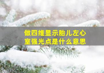 做四维显示胎儿左心室强光点是什么意思