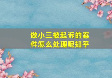 做小三被起诉的案件怎么处理呢知乎