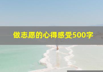 做志愿的心得感受500字