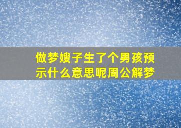 做梦嫂子生了个男孩预示什么意思呢周公解梦