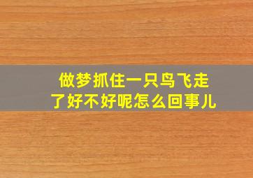 做梦抓住一只鸟飞走了好不好呢怎么回事儿