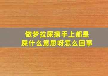 做梦拉屎擦手上都是屎什么意思呀怎么回事