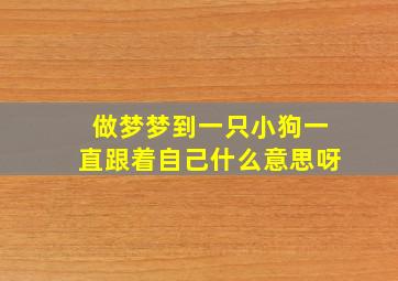 做梦梦到一只小狗一直跟着自己什么意思呀