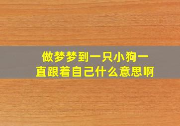 做梦梦到一只小狗一直跟着自己什么意思啊