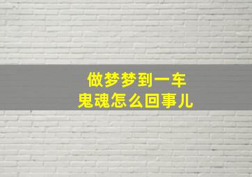 做梦梦到一车鬼魂怎么回事儿