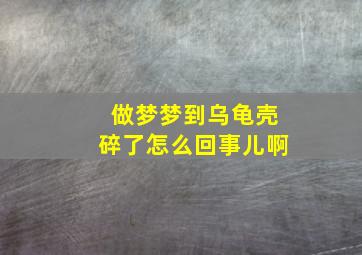 做梦梦到乌龟壳碎了怎么回事儿啊