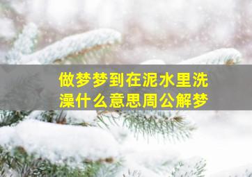 做梦梦到在泥水里洗澡什么意思周公解梦