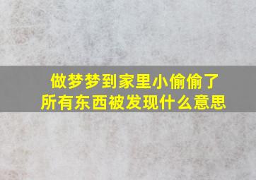 做梦梦到家里小偷偷了所有东西被发现什么意思