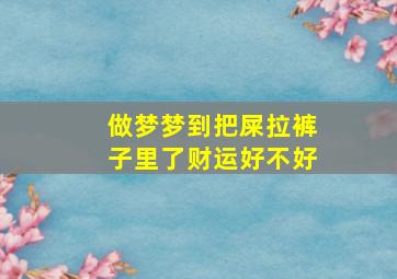 做梦梦到把屎拉裤子里了财运好不好