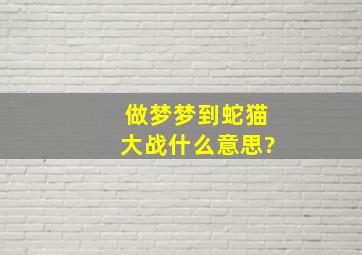 做梦梦到蛇猫大战什么意思?