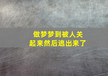 做梦梦到被人关起来然后逃出来了