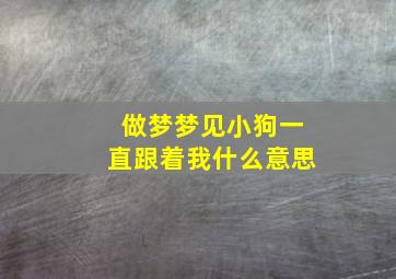 做梦梦见小狗一直跟着我什么意思