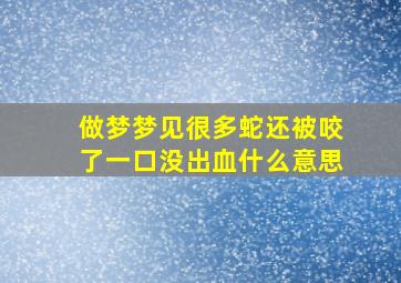 做梦梦见很多蛇还被咬了一口没出血什么意思