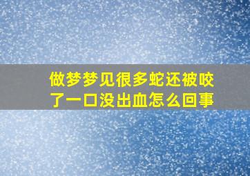 做梦梦见很多蛇还被咬了一口没出血怎么回事