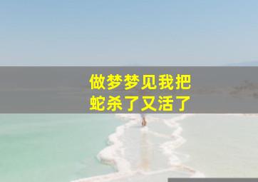 做梦梦见我把蛇杀了又活了