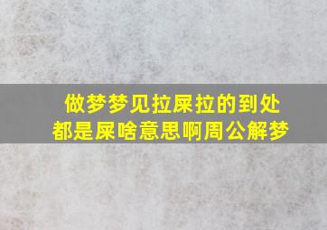 做梦梦见拉屎拉的到处都是屎啥意思啊周公解梦