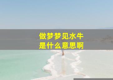 做梦梦见水牛是什么意思啊