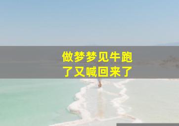 做梦梦见牛跑了又喊回来了