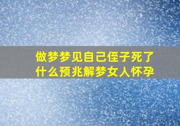 做梦梦见自己侄子死了什么预兆解梦女人怀孕