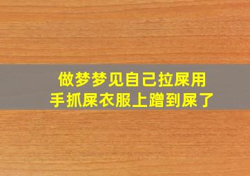 做梦梦见自己拉屎用手抓屎衣服上蹭到屎了