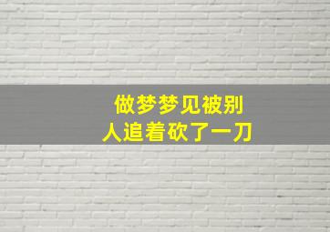 做梦梦见被别人追着砍了一刀