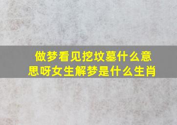 做梦看见挖坟墓什么意思呀女生解梦是什么生肖