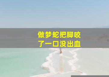 做梦蛇把脚咬了一口没出血