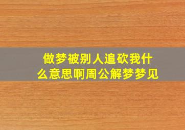 做梦被别人追砍我什么意思啊周公解梦梦见