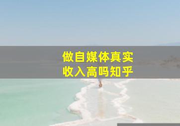 做自媒体真实收入高吗知乎