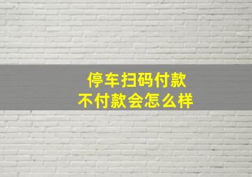 停车扫码付款不付款会怎么样