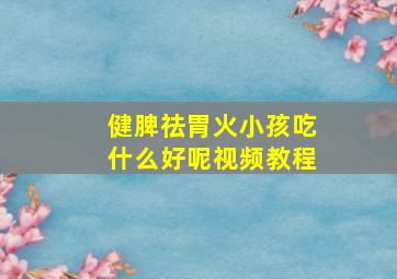 健脾祛胃火小孩吃什么好呢视频教程